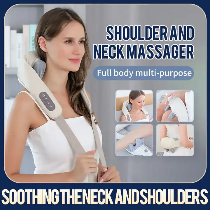  Massagers for Neck and Shoulder with Heat,2024 New Neck Massager,Massage  Shiatsu Neck and Back Massager with Heat Electric Shoulder Massagers,5D  Simulated Manual Massage (White) : Health & Household