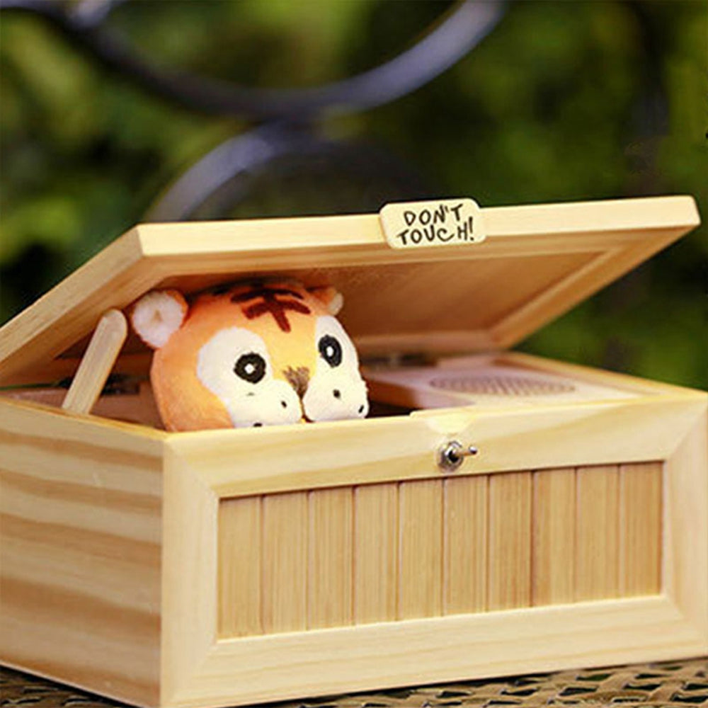 Cute Tiger "Don't Touch!" Wooden Box