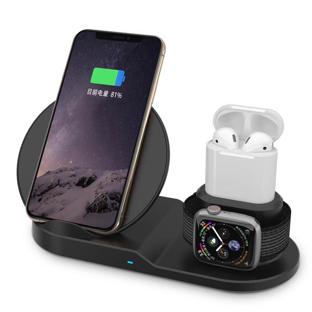 Fast Wireless Charging Station( For iPhone 8 X XS Max XR Apple Watch 4 3 2 Airpods Samsung S9 S8 S7)