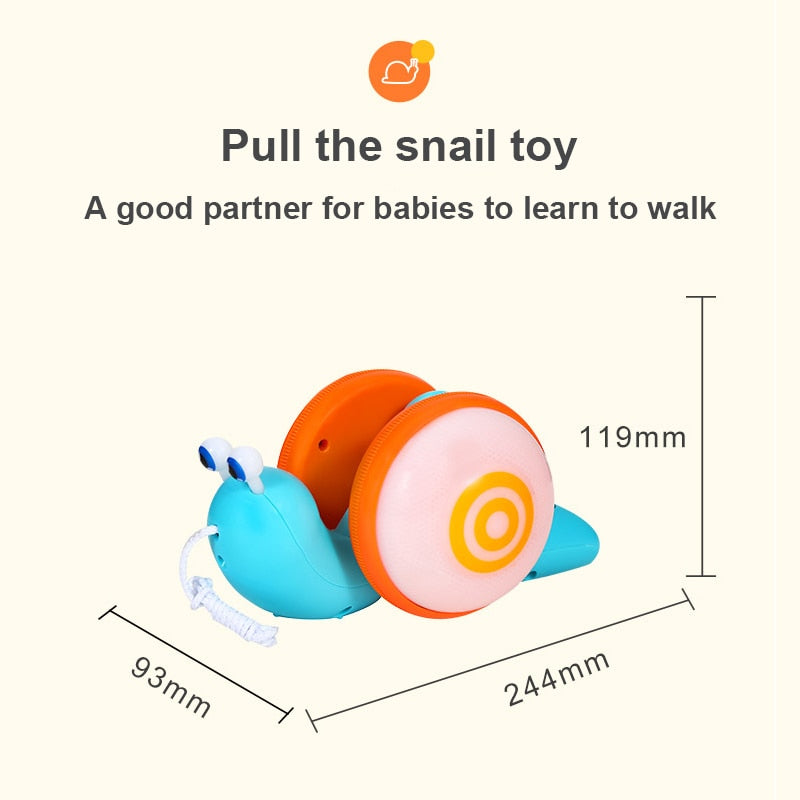 Pull String LED Snail Toy