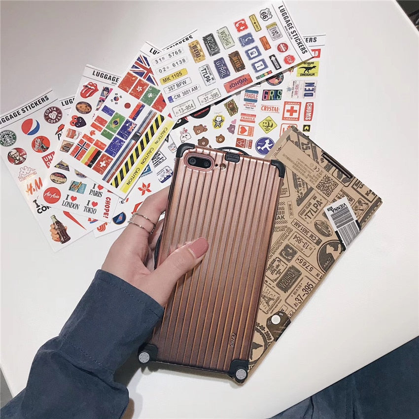 Travel Luggage Phone Case (Stickers included)