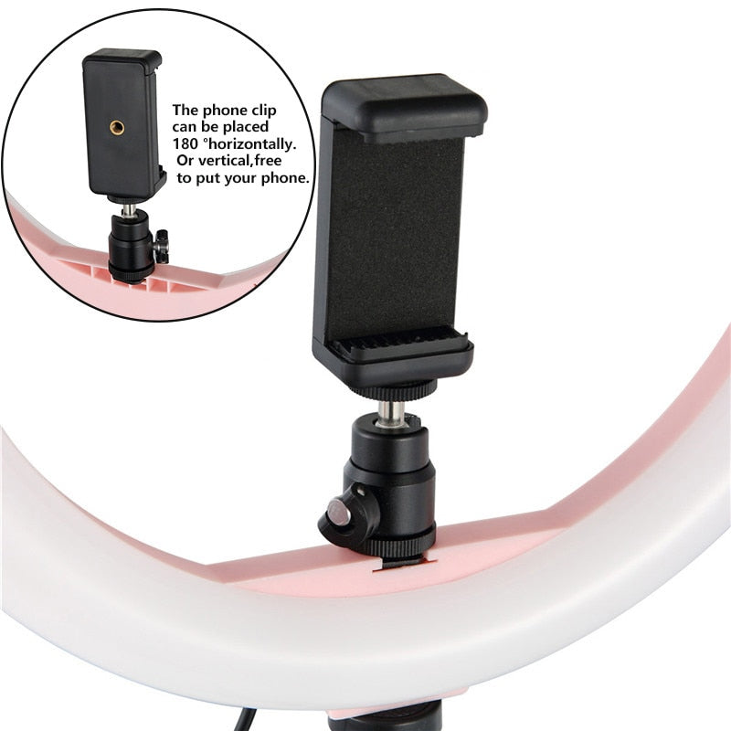 Phone Holder With  Ring Light 24W
