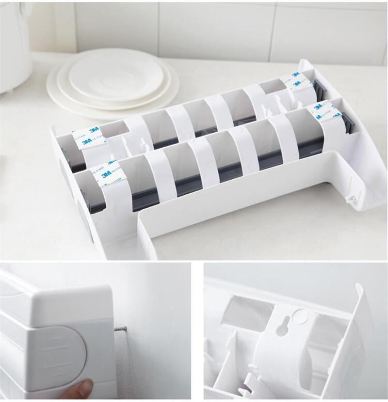 Wall-Mount 4-in-1 Towel and Plastic Wrap Foil Dispenser