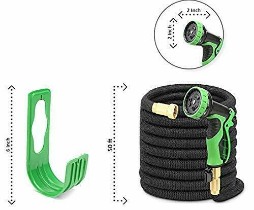 Garden Water Hose Expandable up to 50 ft with 10 way Nozzle & hanger