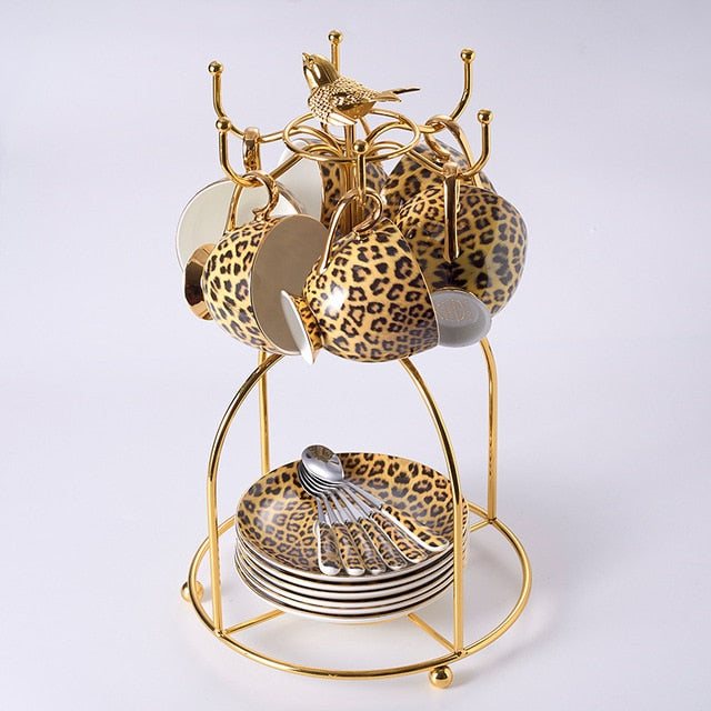 Leopard Print Bone China Porcelain Set