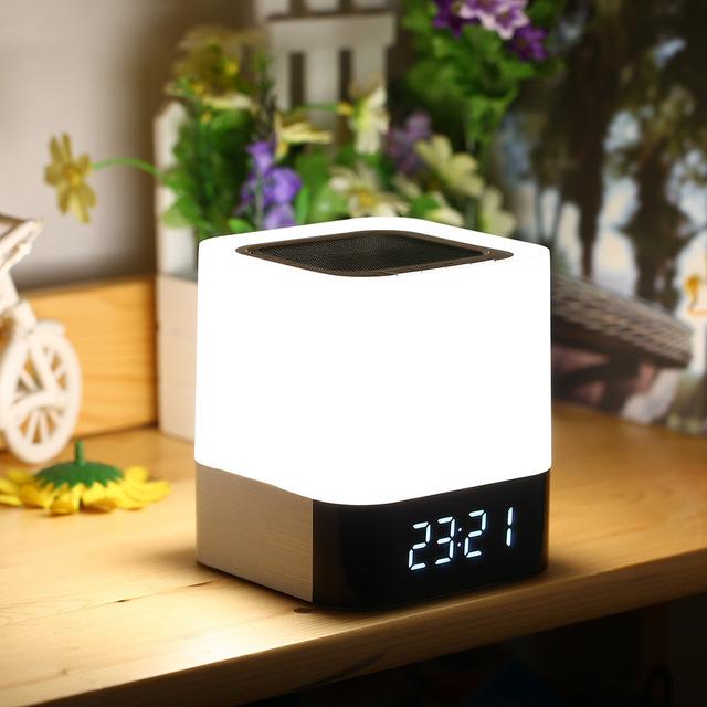 Touch LED Bluetooth Wireless Speaker with Alarm Clock/Calendar